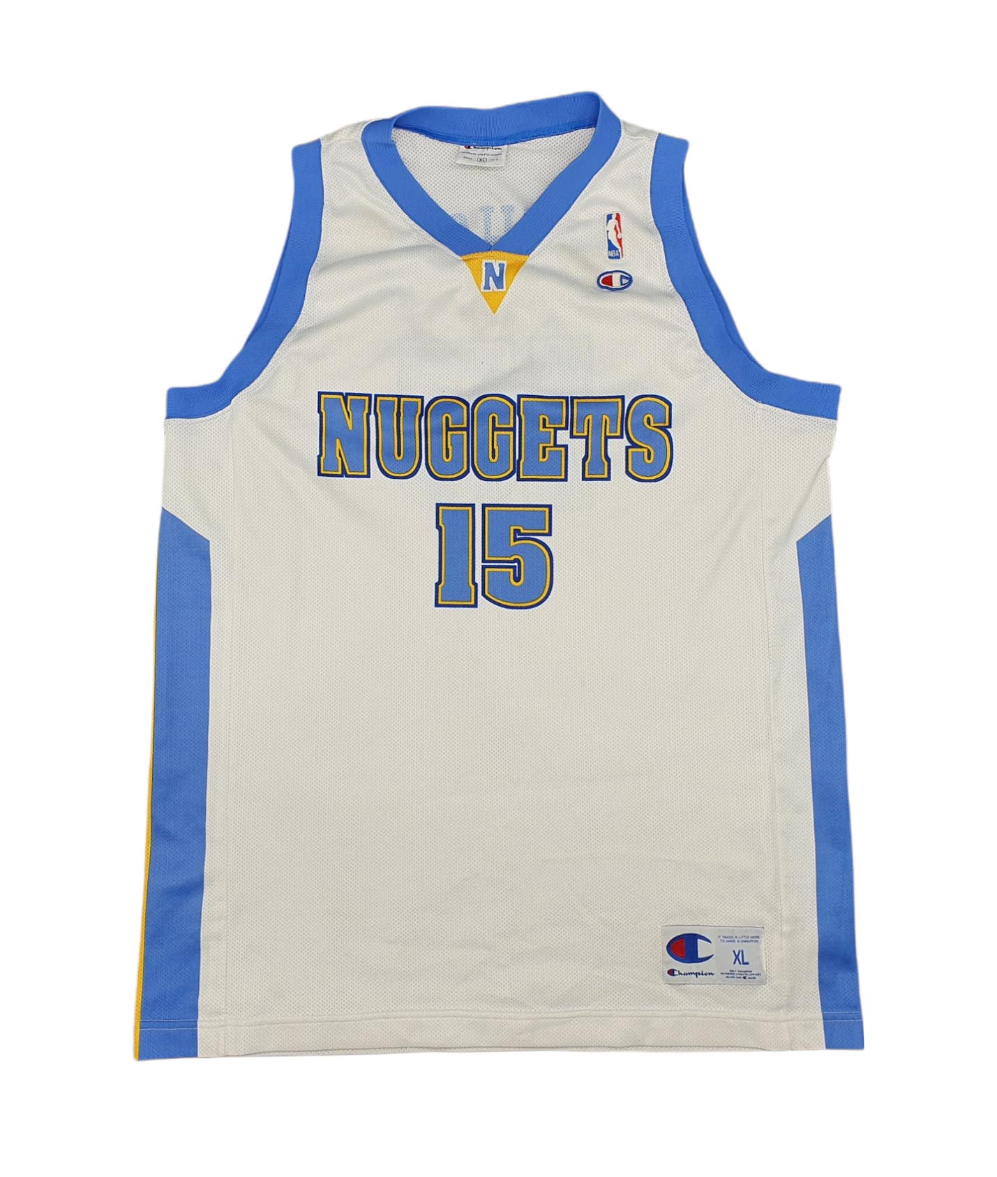 2003-10 AUTHENTIC DENVER NUGGETS ANTHONY #15 CHAMPION JERSEY (AWAY