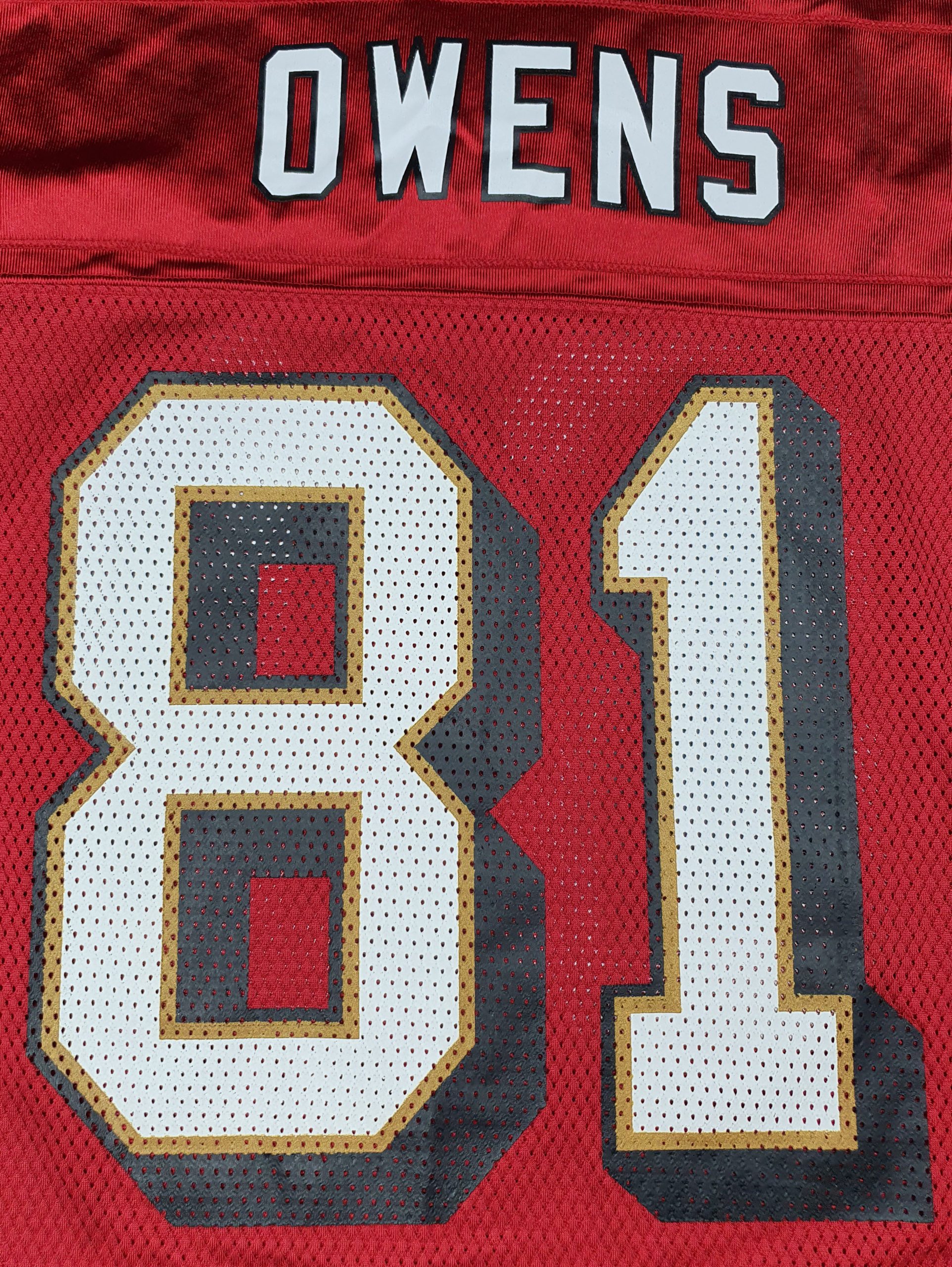 2002-03 SAN FRANCISCO 49ERS OWENS #81 REEBOK ON FIELD JERSEY (AWAY) L