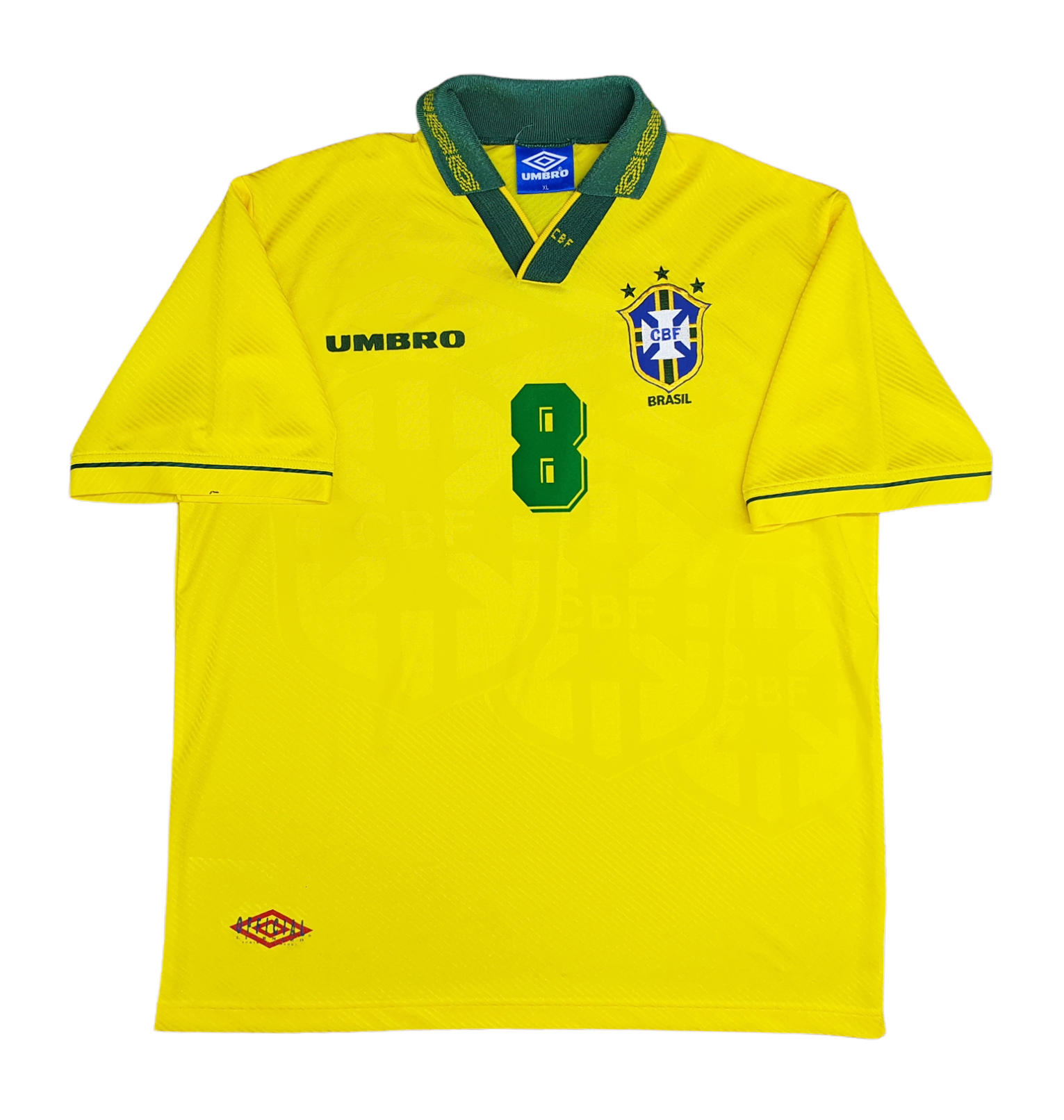 Camisa Seleção Brasileira Umbro 1994 Dunga 8 Cbf Amarela Tri