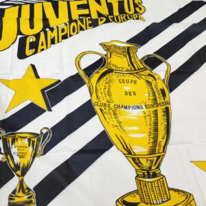 BANDIERA JUVENTUS CAMPIONE 1' COPPA CAMPIONI BRUXELLES 29 MAGGIO 1985  ORIGINALE